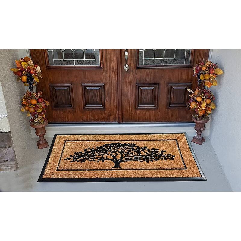 A1HC Natural Coir & Rubber Hand Flocked Large Door Mat On Sale Bed Bath & Beyond 37688290